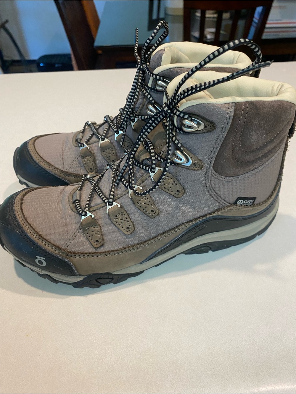 OBOZ JUNIPER MID B-DRY OUTDOORS WATERPROOF HIKING BOOT NEUTRAL BROWNS SZ 7.5 - Picture 6 of 15